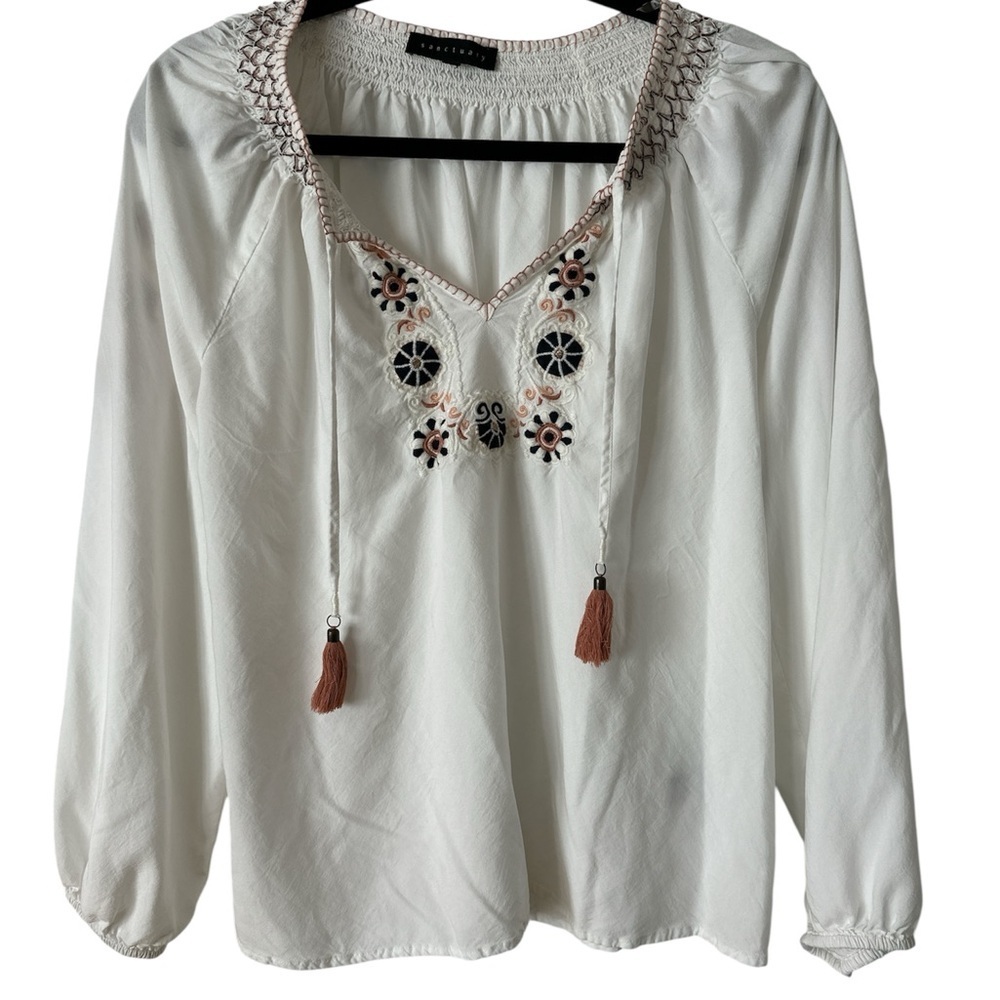 SANCTUARY Freya Boho Blouse in Muslin size L - Picture 2 of 6